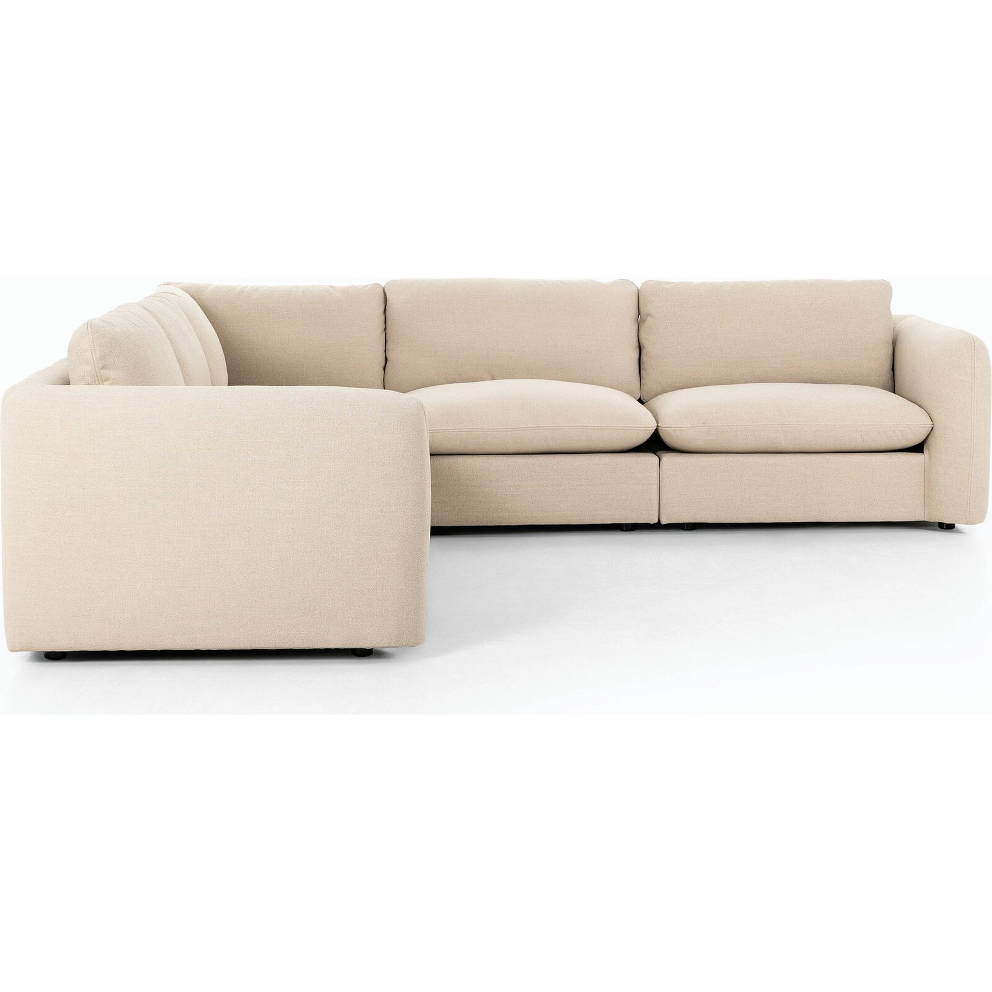 Ingel 5-Piece Sectional by Four Hands. Made from 39% linen, 35% cotton, 26% polyester, poplar plywood, 100% polyester in a modern style.