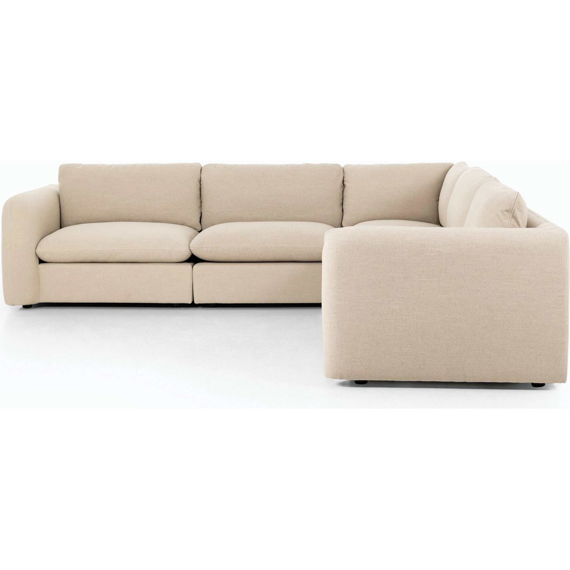 Ingel 5-Piece Sectional by Four Hands. Made from 39% linen, 35% cotton, 26% polyester, poplar plywood, 100% polyester in a modern style.