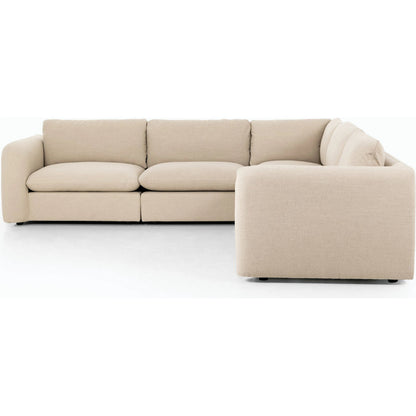 Ingel 5-Piece Sectional by Four Hands. Made from 39% linen, 35% cotton, 26% polyester, poplar plywood, 100% polyester in a modern style.