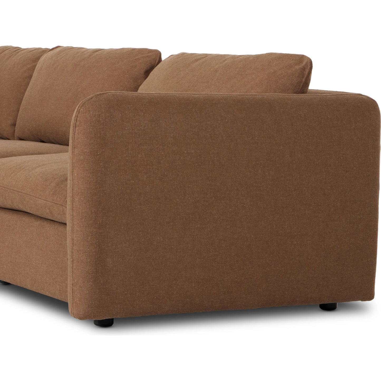 013 SI-2074381 | Closeup | Ingel 5-Piece Sectional by Four Hands. Made from 39% linen, 35% cotton, 26% polyester, poplar plywood, 100% polyester in a modern style.