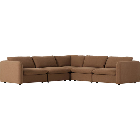 Ingel 5-Piece Sectional by Four Hands. Made from 39% linen, 35% cotton, 26% polyester, poplar plywood, 100% polyester in a modern style.