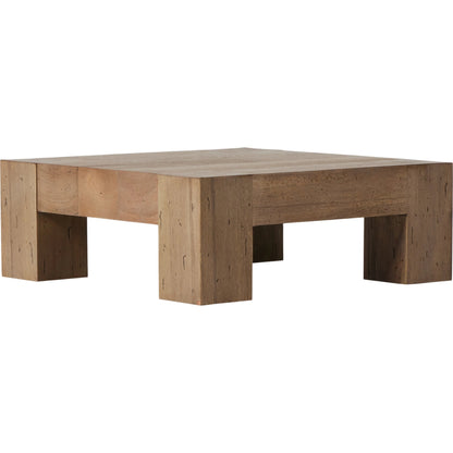 Abaso Small Square Coffee Table by Four Hands. Made from thick oak veneer, engineered hardwood in a modern style.
