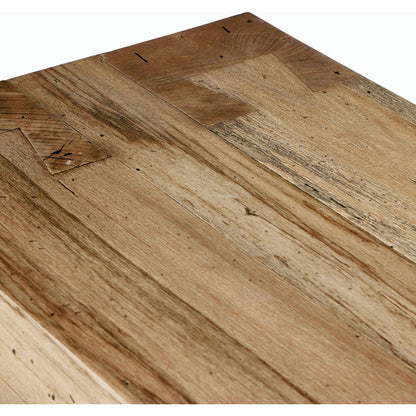 Abaso Accent Bench by Four Hands in ebony rustic wormwood oak. Made from thick oak veneer, engineered hardwood in a modern style.