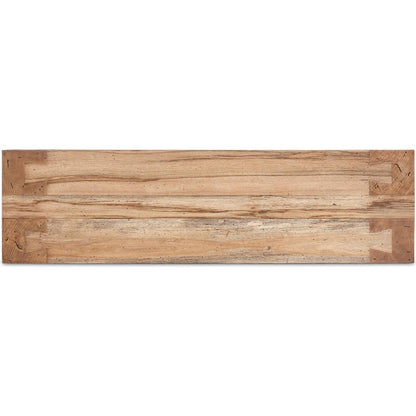 Abaso Accent Bench by Four Hands in ebony rustic wormwood oak. Made from thick oak veneer, engineered hardwood in a modern style.