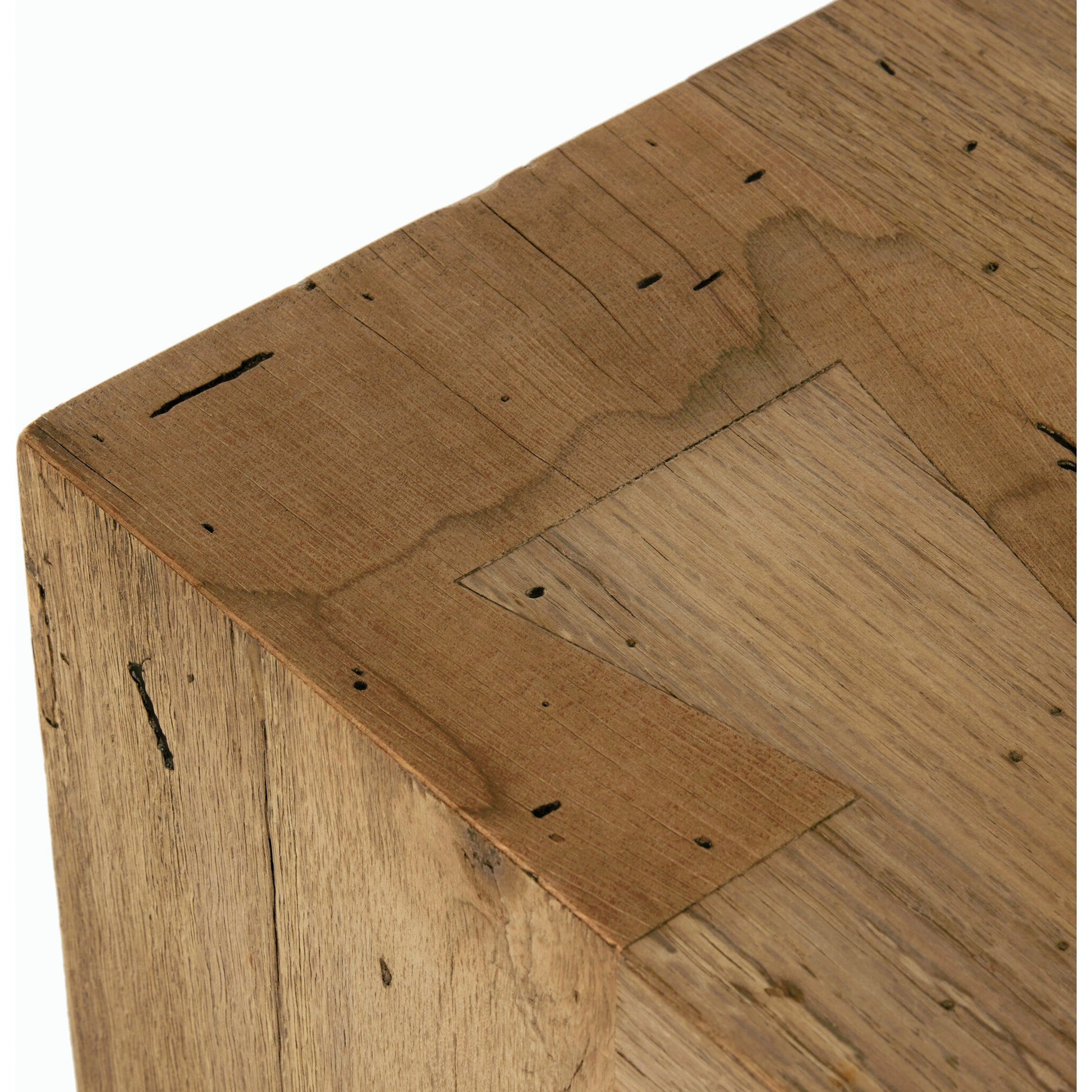 Abaso Large Accent Bench by Four Hands in ebony rustic wormwood oak. Made from thick oak veneer, engineered hardwood in a modern style.