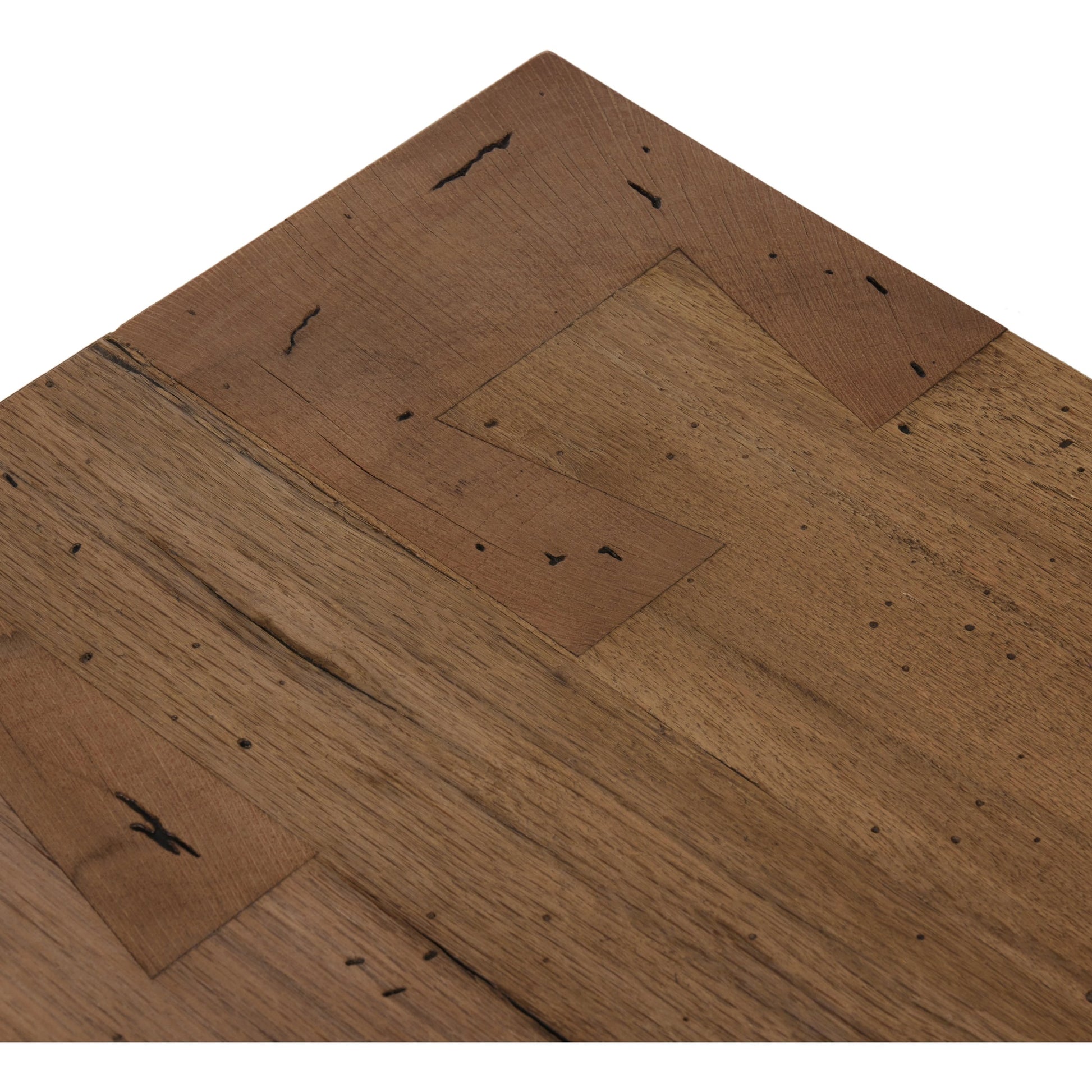 Abaso Large Accent Bench by Four Hands in ebony rustic wormwood oak. Made from thick oak veneer, engineered hardwood in a modern style.