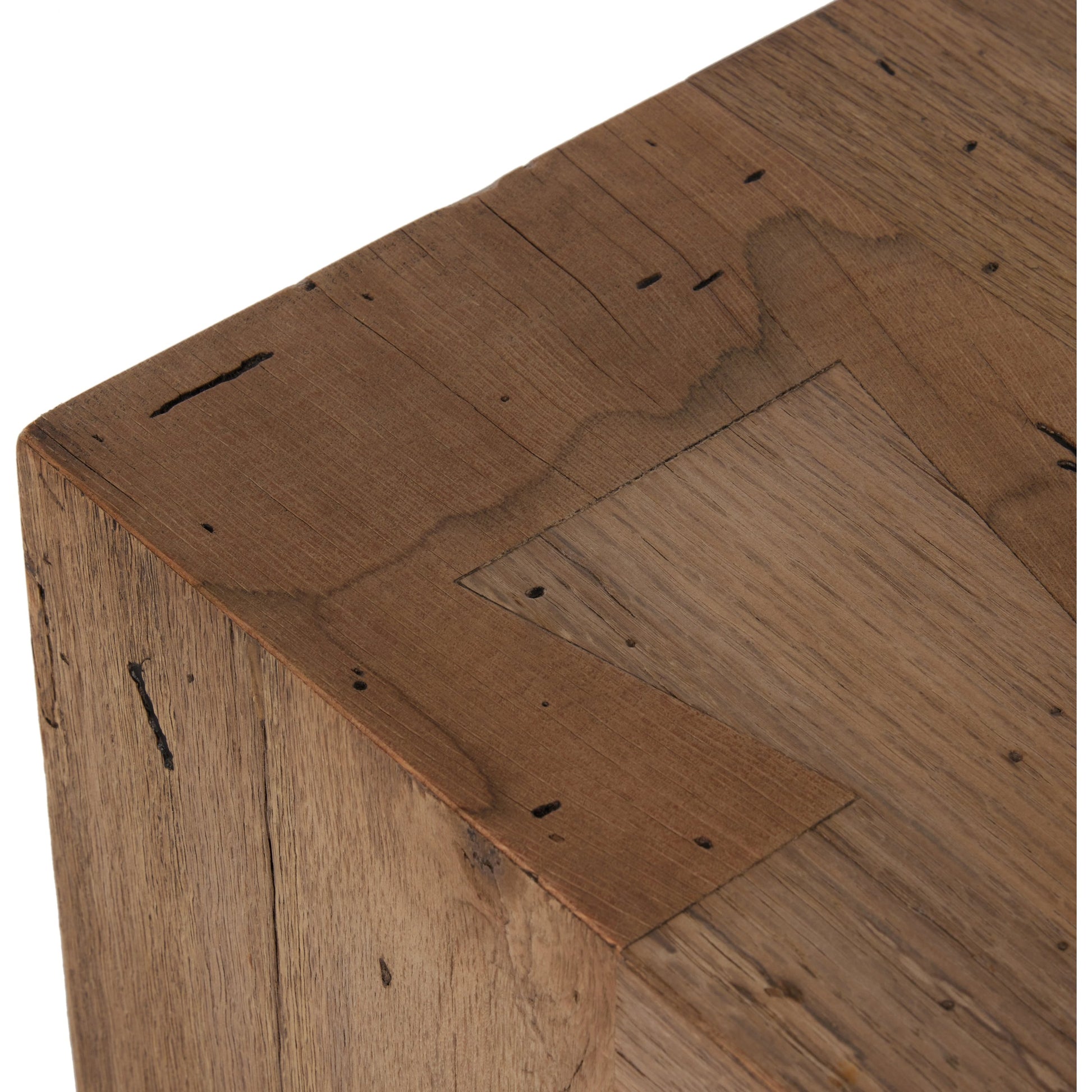 Abaso Large Accent Bench by Four Hands in ebony rustic wormwood oak. Made from thick oak veneer, engineered hardwood in a modern style.