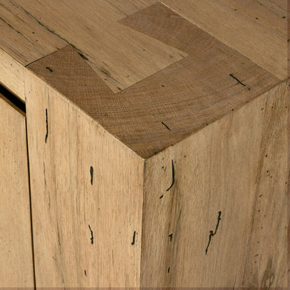 Abaso Media Console by Four Hands. Made from thick oak veneer in a modern style.