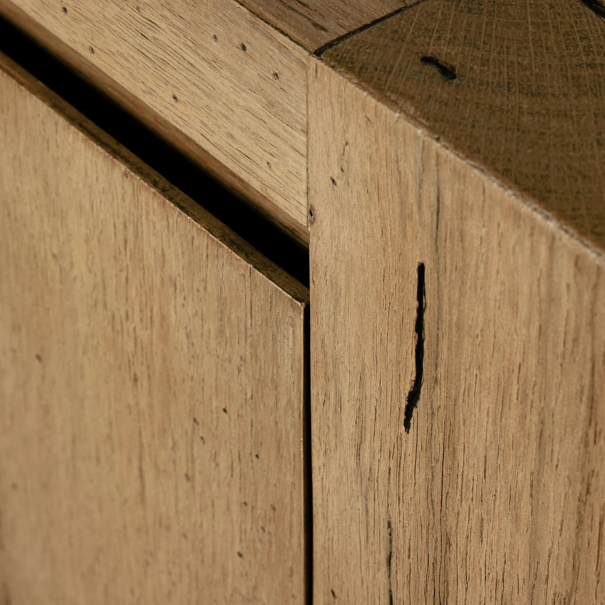 Abaso Media Console by Four Hands. Made from thick oak veneer in a modern style.