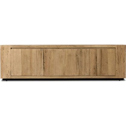 Abaso Media Console by Four Hands. Made from thick oak veneer in a modern style.