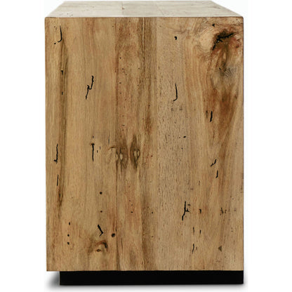 Abaso Media Console by Four Hands. Made from thick oak veneer in a modern style.