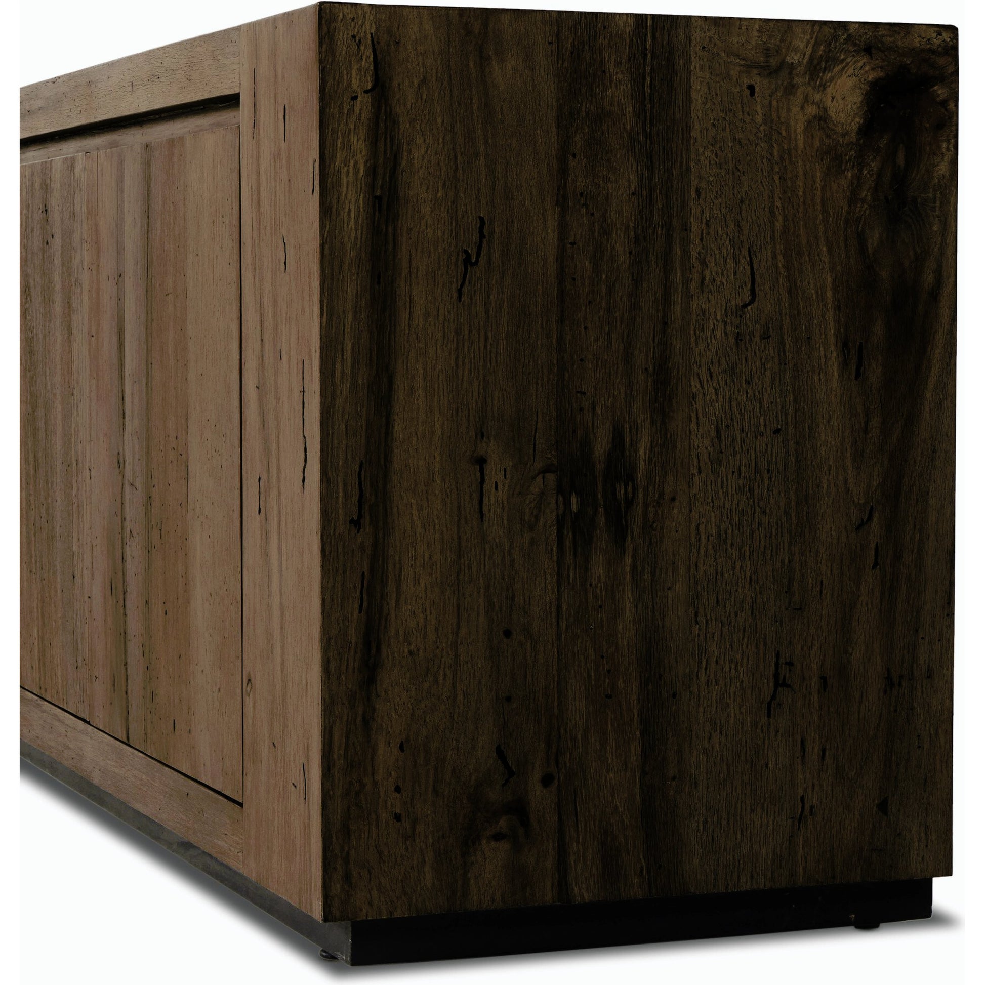 Abaso Media Console by Four Hands. Made from thick oak veneer in a modern style.