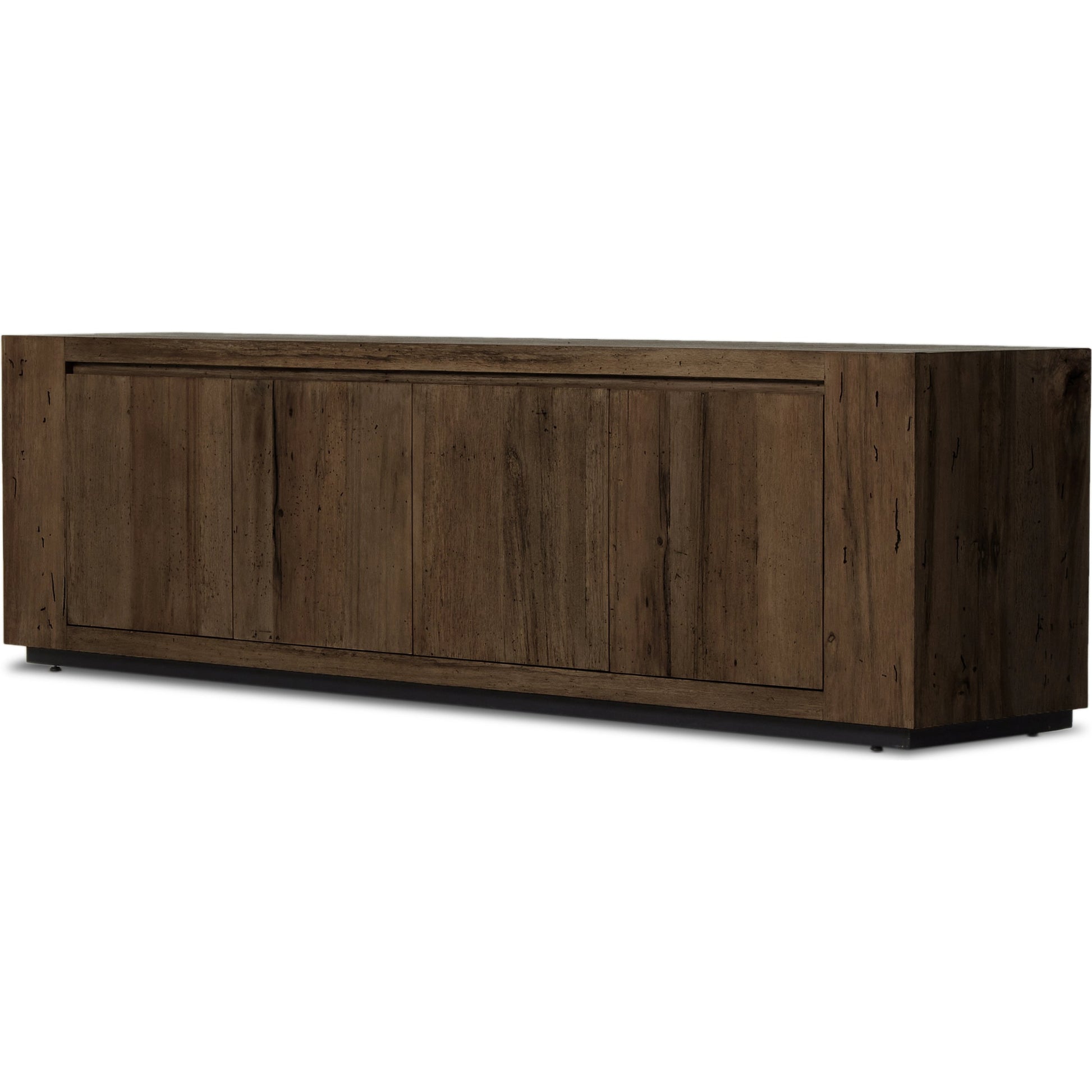 Abaso Media Console by Four Hands. Made from thick oak veneer in a modern style.