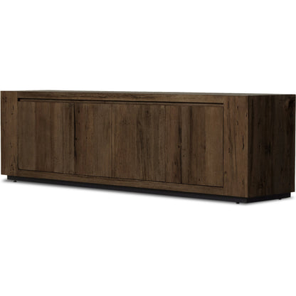 Abaso Media Console by Four Hands. Made from thick oak veneer in a modern style.