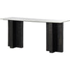 Polished White Marble, Raw Black