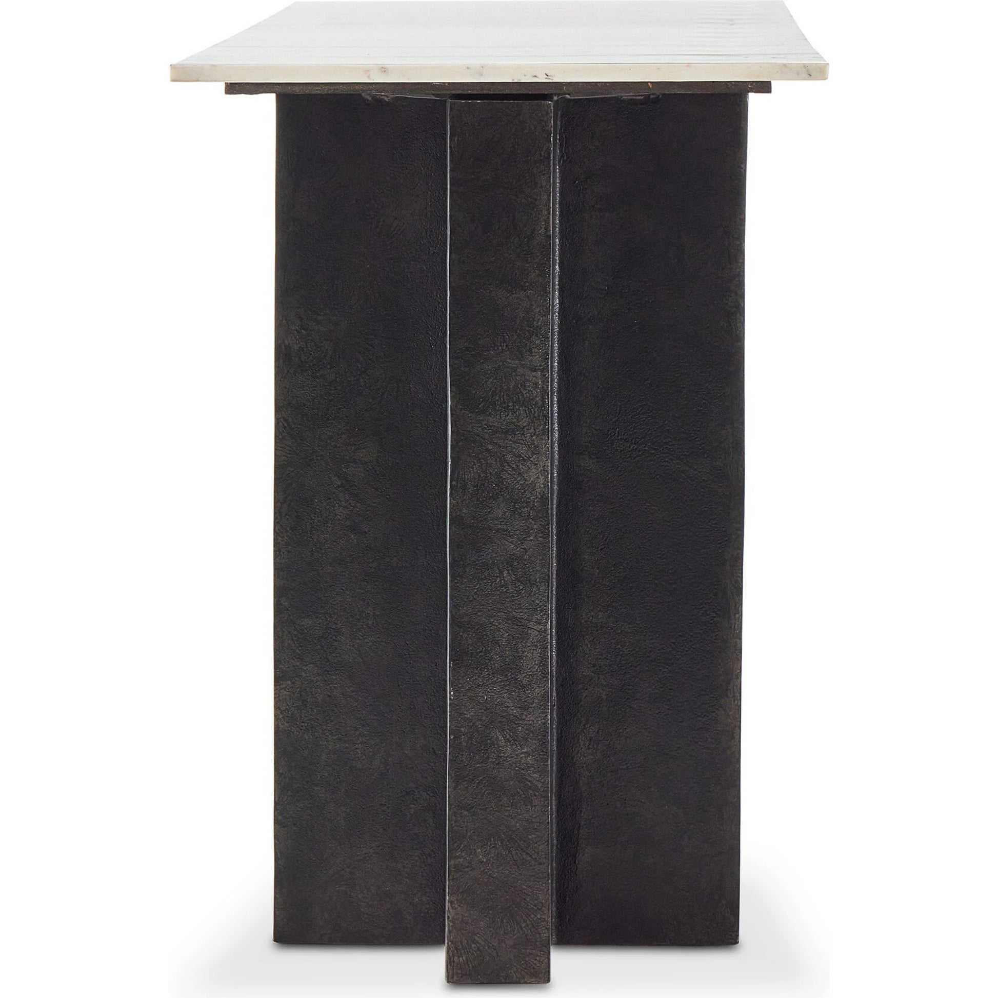 Terrell Large Console Table by Four Hands. Made from solid marble, aluminum, engineered hardwood in a modern style.