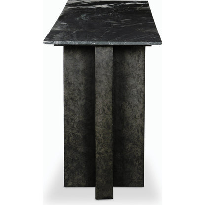 Terrell Large Console Table by Four Hands. Made from solid marble, aluminum, engineered hardwood in a modern style.