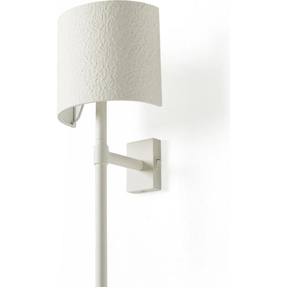 Maurice Sconce by Four Hands in matte white plaster, matte white iron. Made from iron in a unique style.