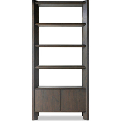 Orwin Bookshelf by Four Hands in smoked black oak. Made from solid oak, thick oak veneer in a modern style.