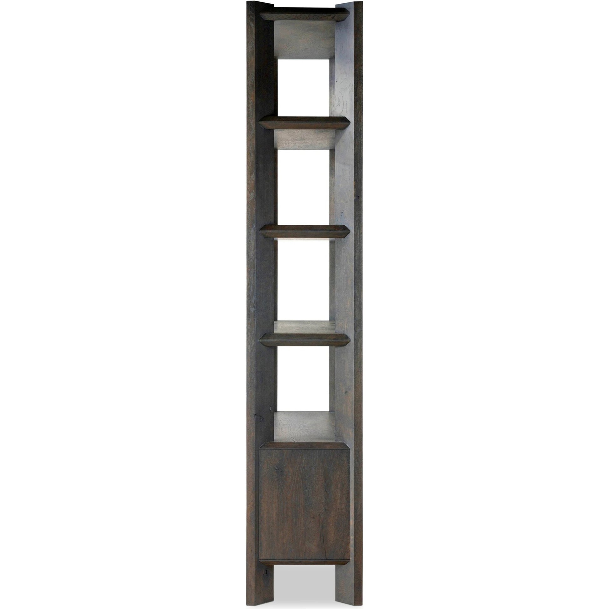 Orwin Bookshelf by Four Hands in smoked black oak. Made from solid oak, thick oak veneer in a modern style.