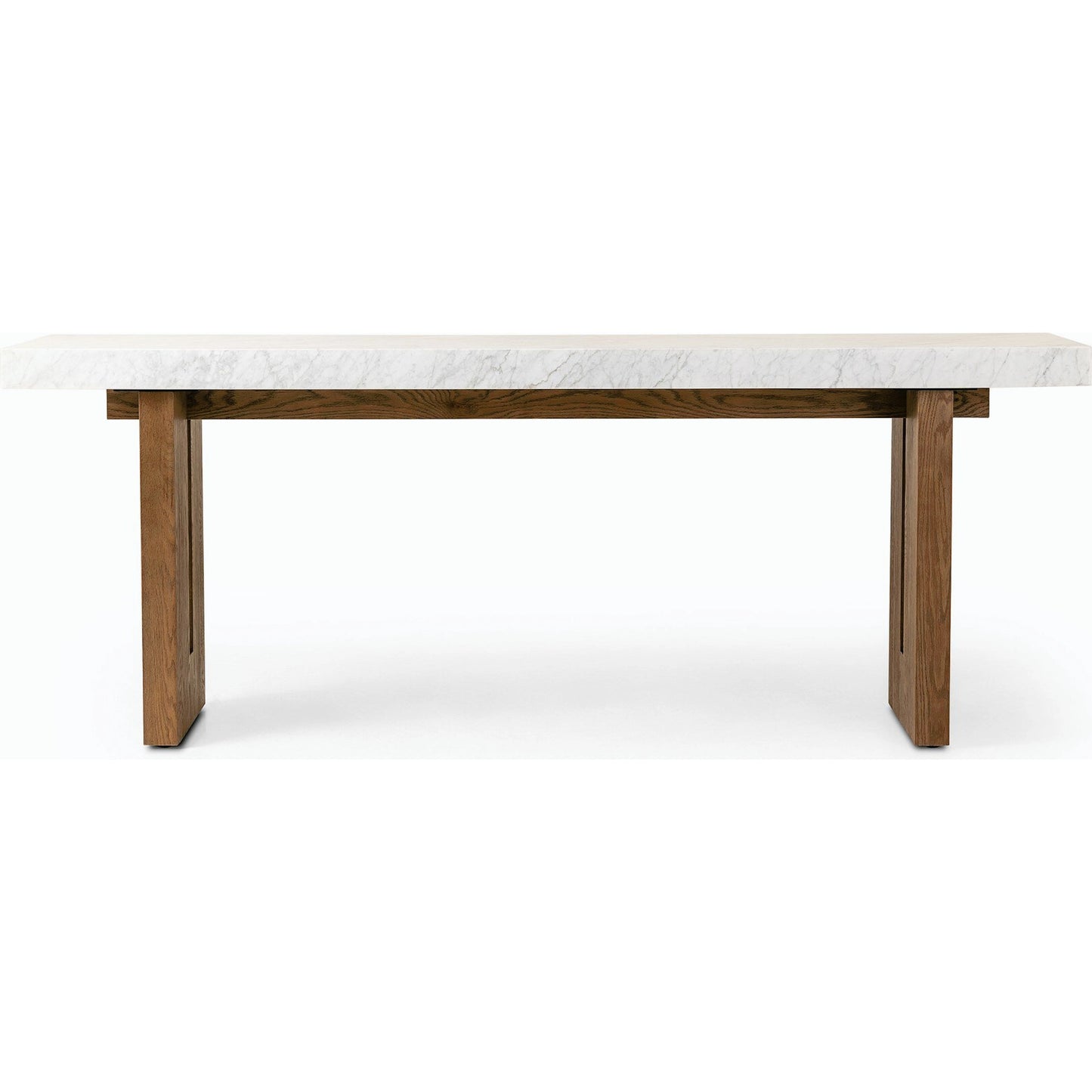 002 SI-2158364 | Additional Silo | Olympia Console Table by Four Hands in white carrara marble, smoked oak veneer and white carrara marble. Made from carrara solid, thick oak veneer, poplar plywood in a modern style.