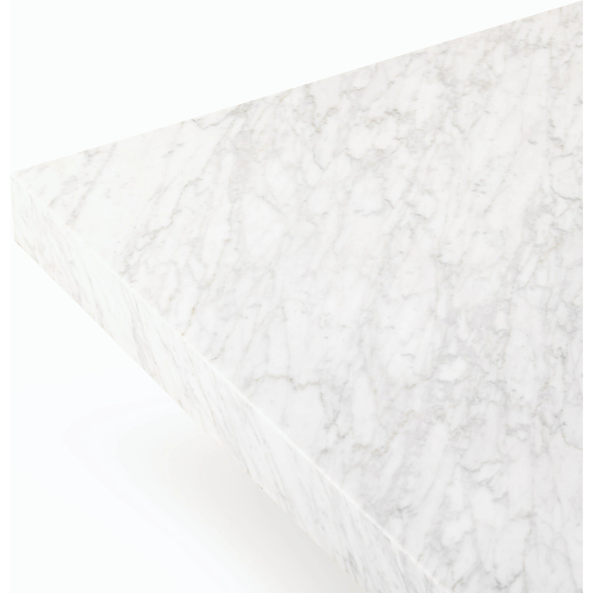 Bellamy Rectangular Coffee Table by Four Hands in white carrara marble, smoked oak veneer and white carrara marble. Made from carrara solid, thick oak veneer, poplar plywood in a modern style.