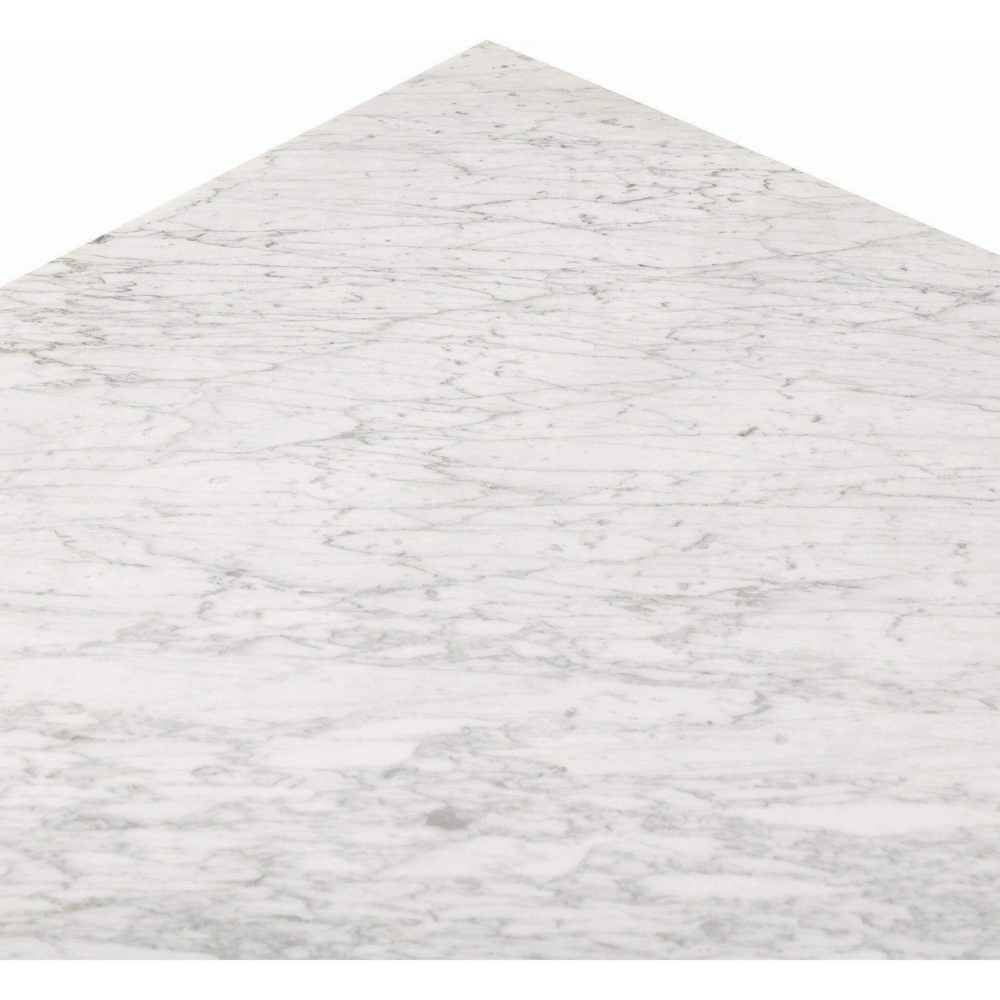 008 SI-2158061 | Closeup | Bellamy Square Coffee Table by Four Hands in white carrara marble, smoked oak veneer and white carrara marble. Made from carrara solid, thick oak veneer, poplar plywood in a modern style.