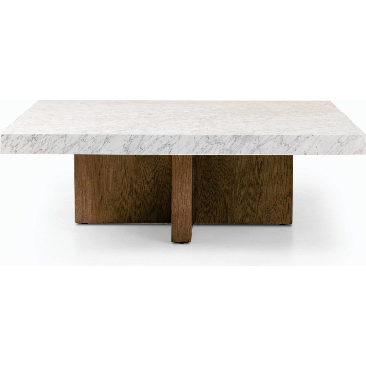 002 SI-2158061 | Additional Silo | Bellamy Square Coffee Table by Four Hands in white carrara marble, smoked oak veneer and white carrara marble. Made from carrara solid, thick oak veneer, poplar plywood in a modern style.