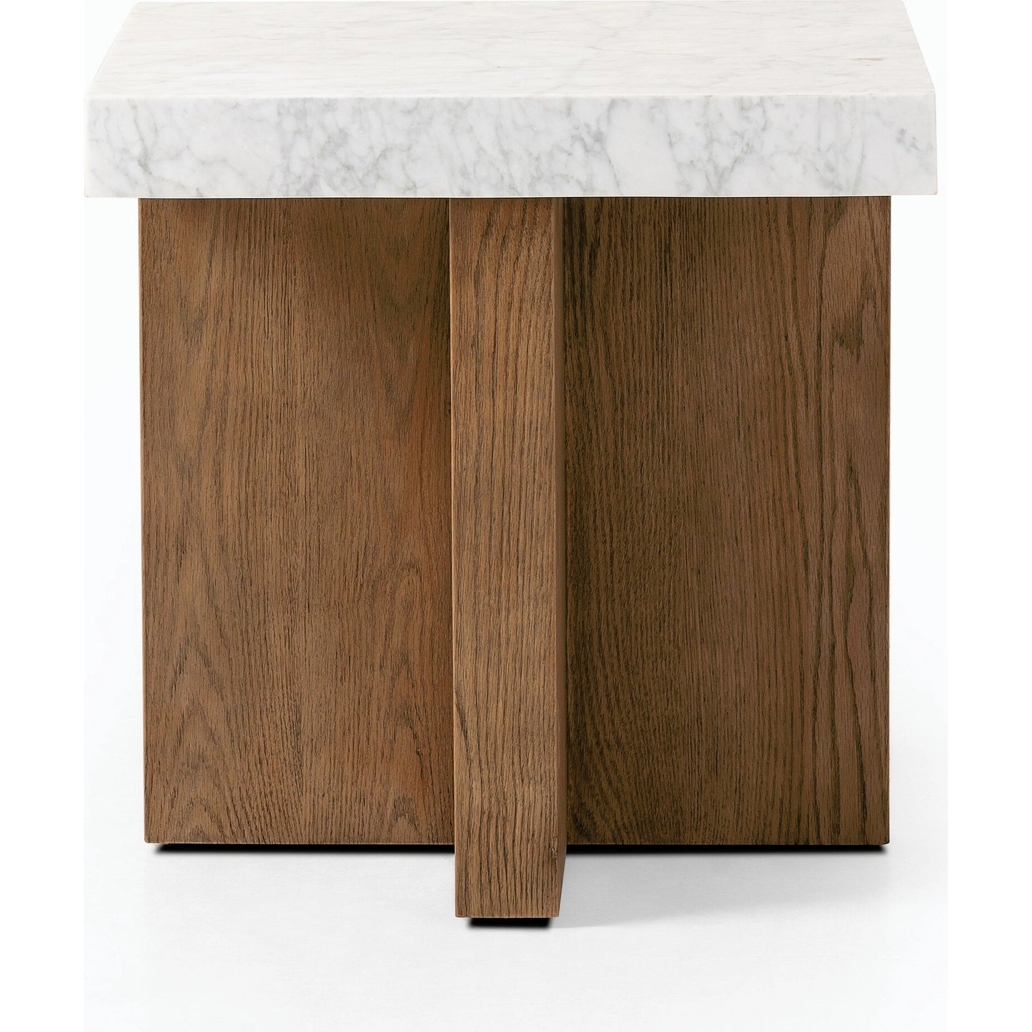 002 SI-2158059 | Additional Silo | Bellamy End Table by Four Hands in white carrara marble, smoked oak veneer and white carrara marble. Made from carrara solid, thick oak veneer, poplar plywood in a modern style.