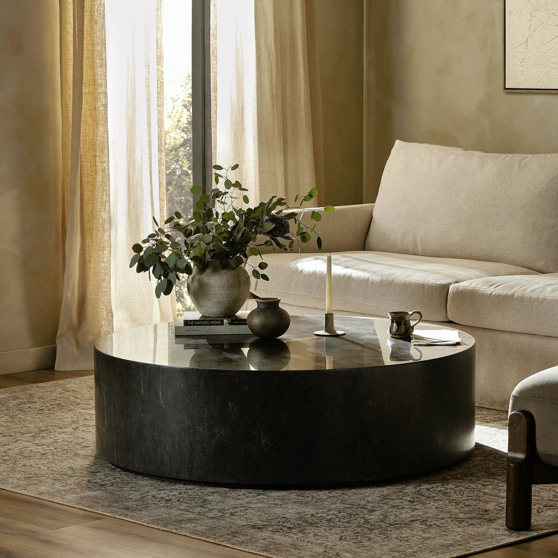 Kramer Coffee Table by Four Hands in bluestone. Made from bluestone, poplar plywood in a modern style.
