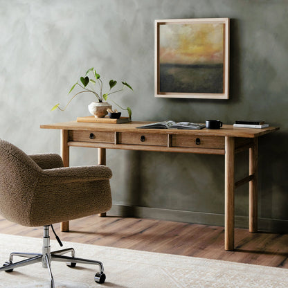Griffith Desk by Four Hands in whitewash. Made from unique in a modern style.