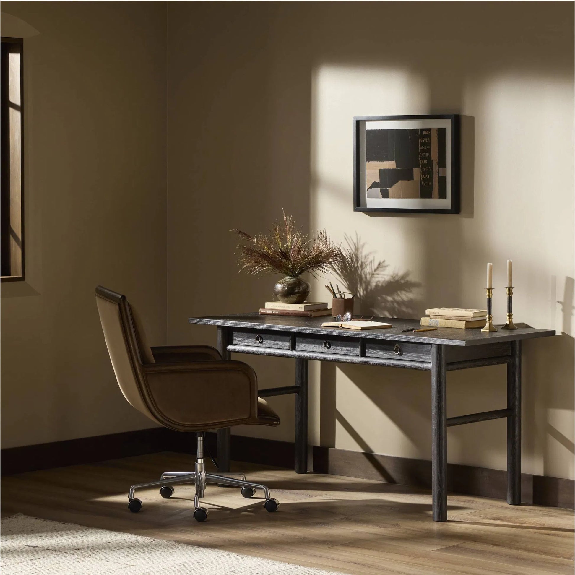 Griffith Desk by Four Hands in whitewash. Made from unique in a modern style.