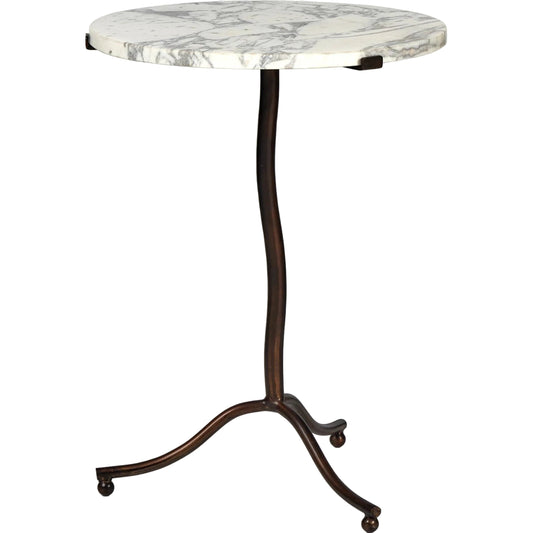 Sophie End Table by Four Hands. Made from solid marble, iron in a modern style.
