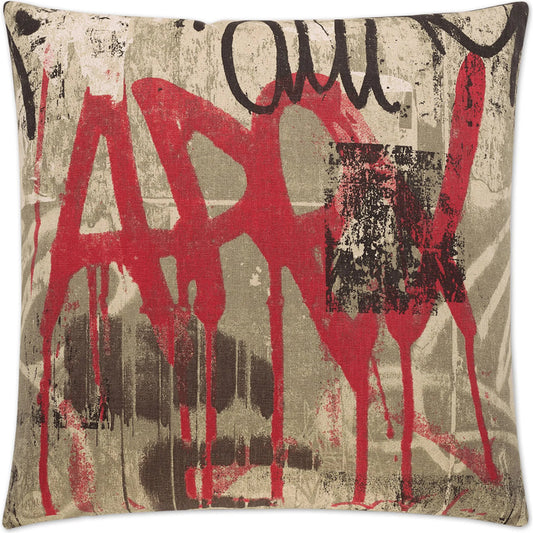 Tag Pillow by DV Kap Home in red. Made from unique in a unique style.