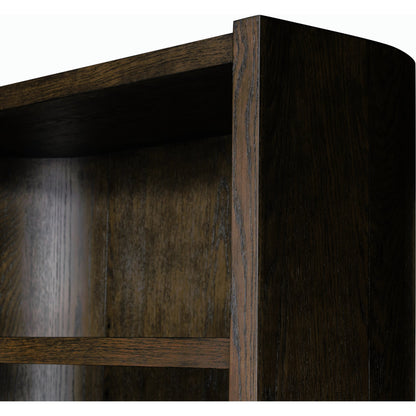 Lockhart Bookcase by Four Hands in rubbed black oak solid, rubbed black veneer and rubbed black oak solid. Made from solid oak, oak veneer in a modern style.