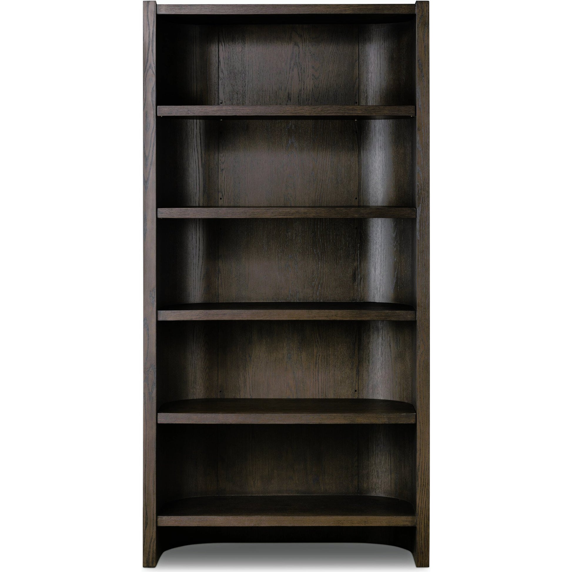 Lockhart Bookcase by Four Hands in rubbed black oak solid, rubbed black veneer and rubbed black oak solid. Made from solid oak, oak veneer in a modern style.