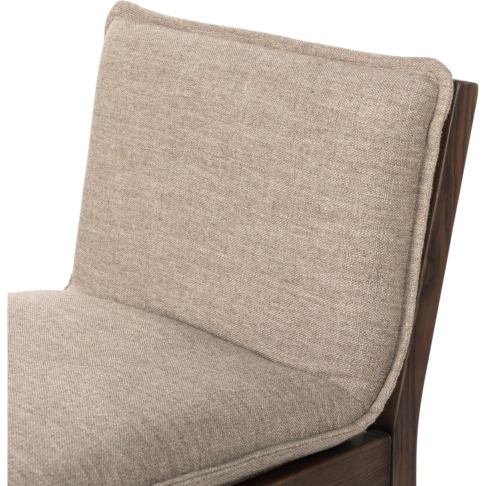 Wilmington Counter Stool by Four Hands in alcala fawn and almond nettlewood, sonoma coco. Made from 70% polyester, 20% viscose (rayon), 10% flax, linen, solid nettlewood, top grain leather in a modern style.