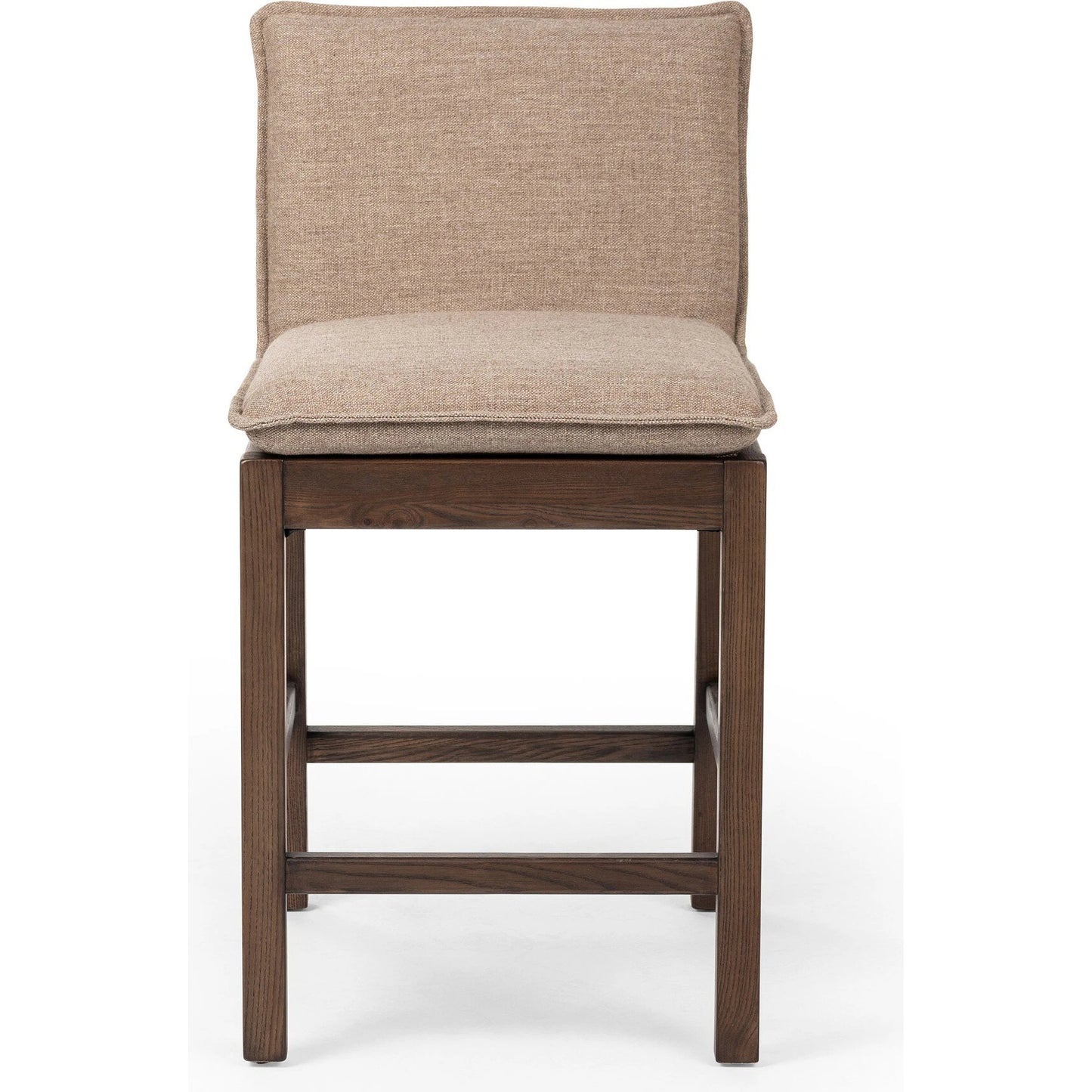 002 SI-2137724 | Additional Silo | Wilmington Counter Stool by Four Hands in alcala fawn and almond nettlewood, sonoma coco. Made from 70% polyester, 20% viscose (rayon), 10% flax, linen, solid nettlewood, top grain leather in a modern style.