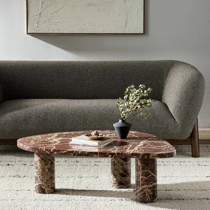 Zion Coffee Table by Four Hands. Made from solid marble, engineered hardwood in a modern style.