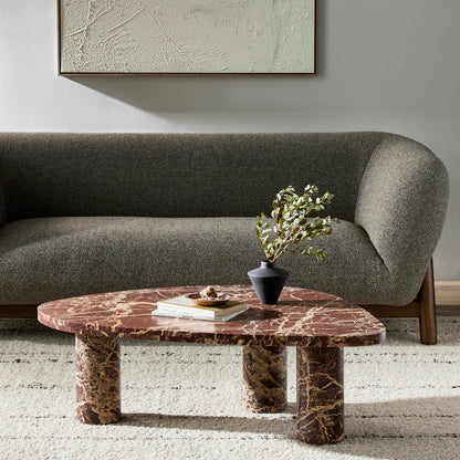 Zion Coffee Table by Four Hands. Made from solid marble, engineered hardwood in a modern style.