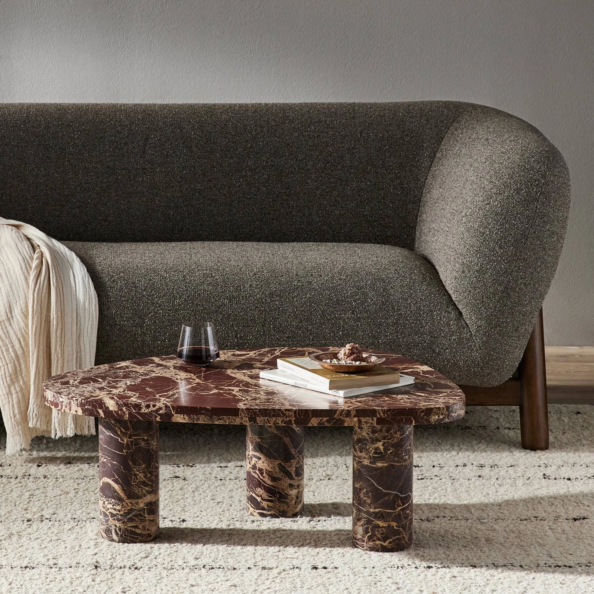 Zion Coffee Table by Four Hands. Made from solid marble, engineered hardwood in a modern style.