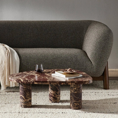 Zion Coffee Table by Four Hands. Made from solid marble, engineered hardwood in a modern style.