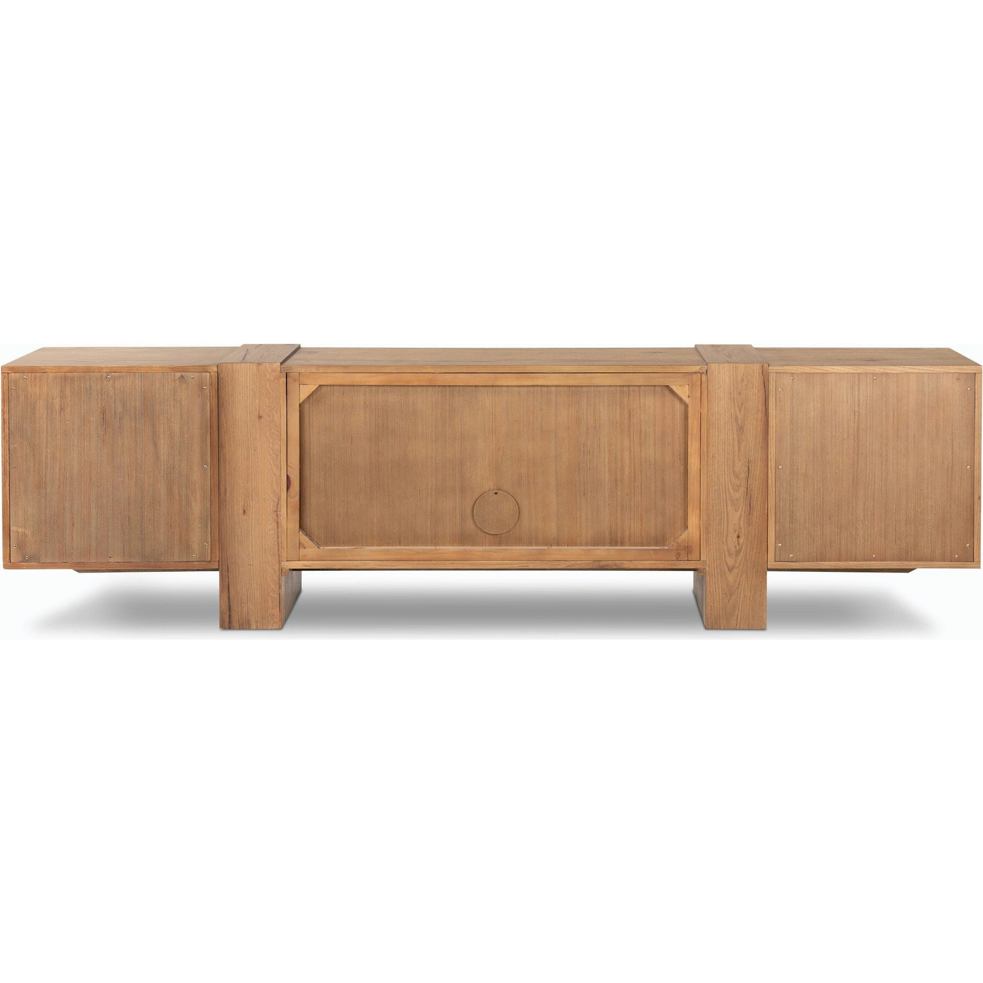 Fisher Media Console by Four Hands. Made from thick oak veneer in a modern style.