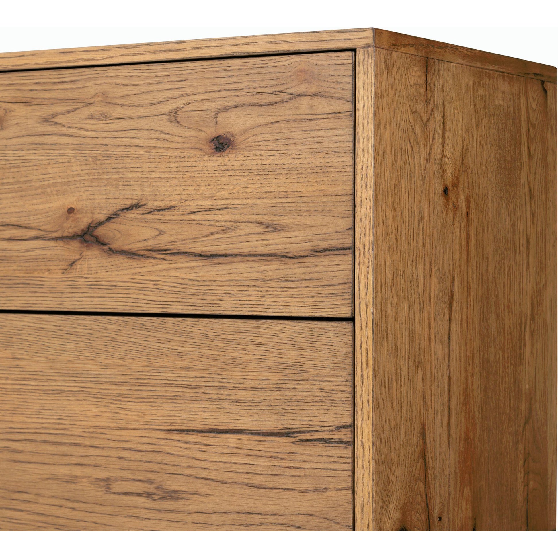 Fisher Media Console by Four Hands. Made from thick oak veneer in a modern style.