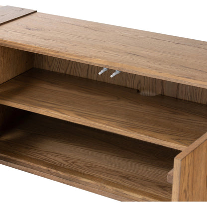 Fisher Media Console by Four Hands. Made from thick oak veneer in a modern style.