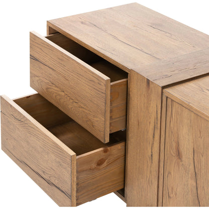 Fisher Media Console by Four Hands. Made from thick oak veneer in a modern style.