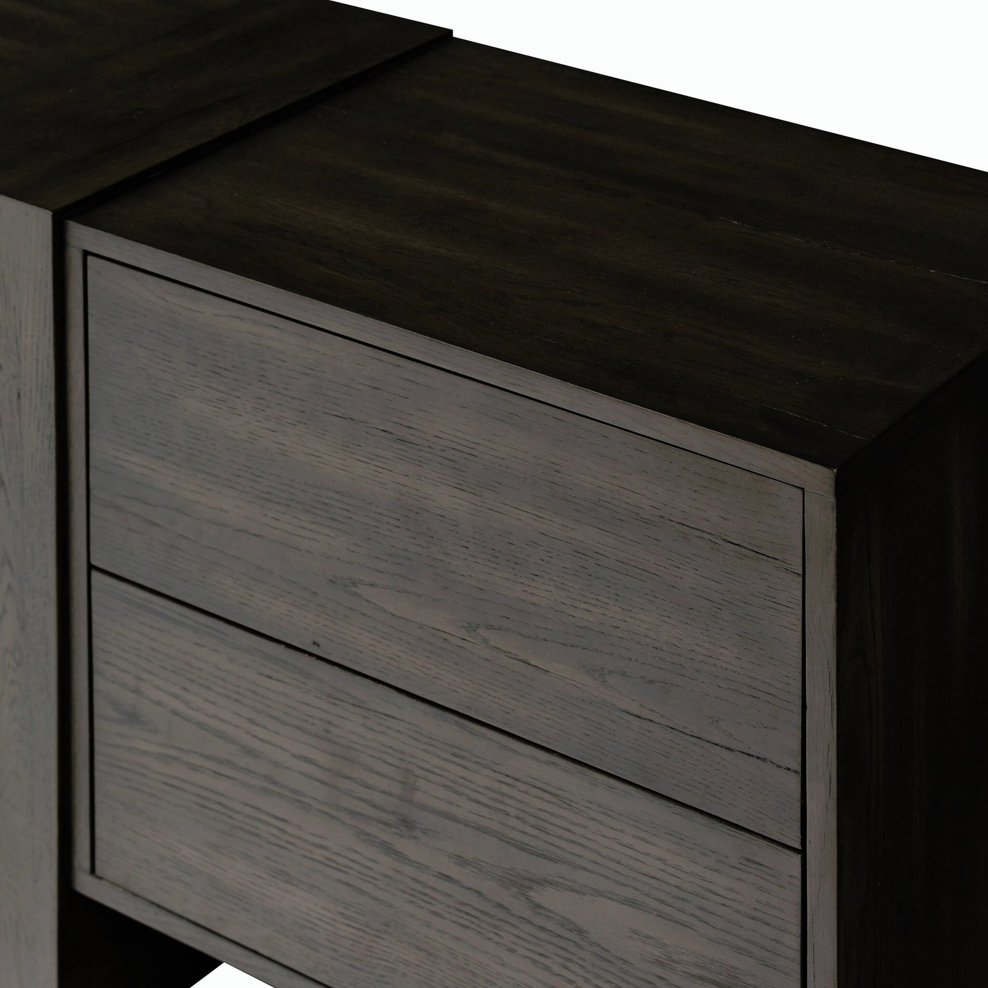 Fisher Media Console by Four Hands. Made from thick oak veneer in a modern style.