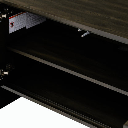 Fisher Media Console by Four Hands. Made from thick oak veneer in a modern style.