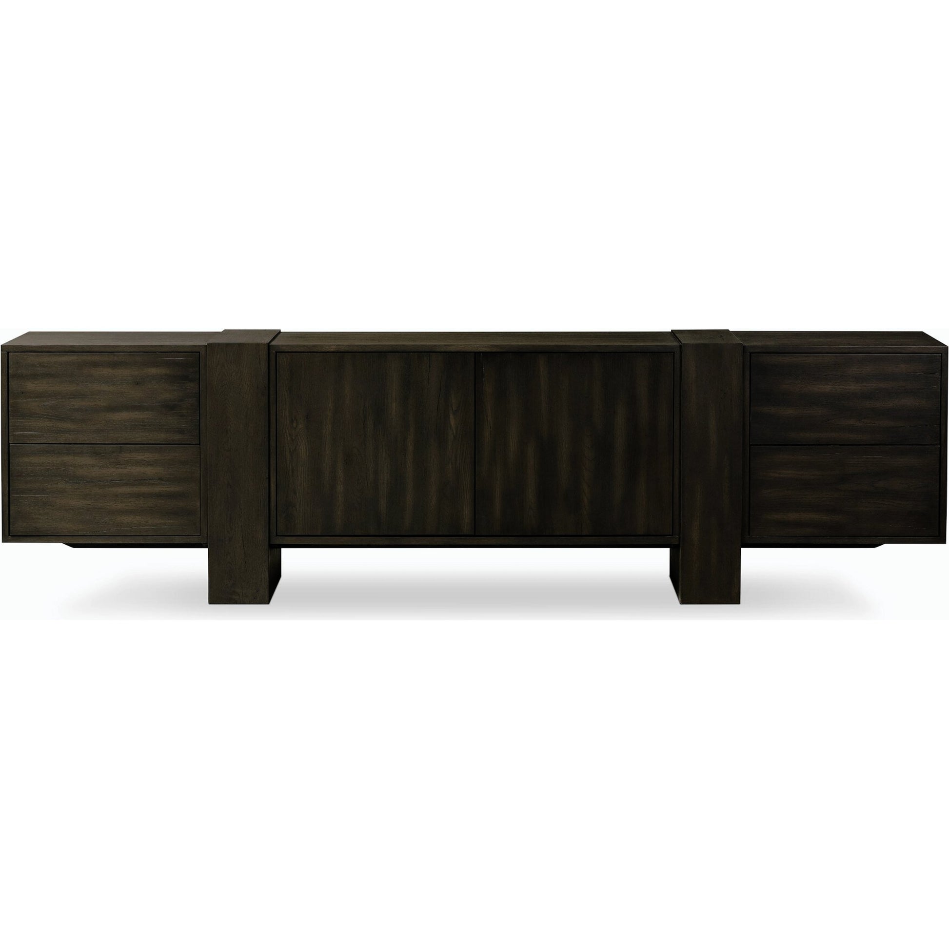 Fisher Media Console by Four Hands. Made from thick oak veneer in a modern style.