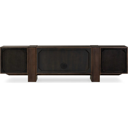 Fisher Media Console by Four Hands. Made from thick oak veneer in a modern style.